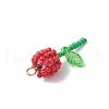 Grade A Round Glass Seed Beads Acrylic Flower Charms PALLOY-MZ00690-04-4