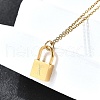 304 Stainless Steel Rolo Chain Pendant Necklaces NJEW-S444-01G-24-4