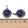 Dyed Natural Lapis Lazuli Half Round Pendants PALLOY-R159-01AS-09-3