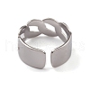 Non-Tarnish 304 Stainless Steel Curb Chains Shape Open Cuff Rings for Women RJEW-G285-54P-3