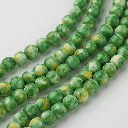 Natural Ocean White Jade Bead Strands G-G916-6mm-02-1