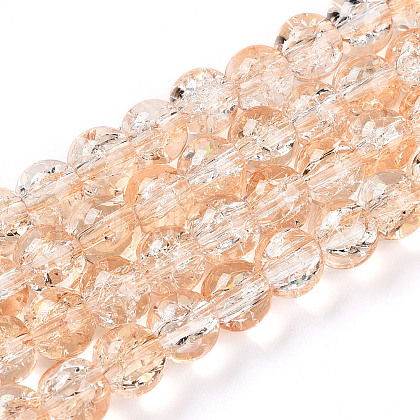 Transparent Crackle Glass Bead Strands GLAA-T025-8mm-02I-1