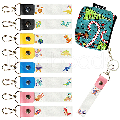 PU Leather & Cotton Name Marker Keychain AJEW-WH0514-021-1