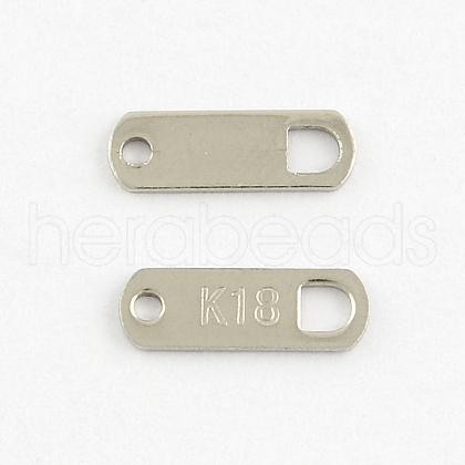 Tarnish Resistant 304 Stainless Steel Rectangle Shaped Chain Tabs STAS-Q178-02A-1