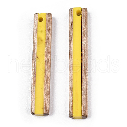 Opaque Resin & White Wood Pendants RESI-N039-11-1