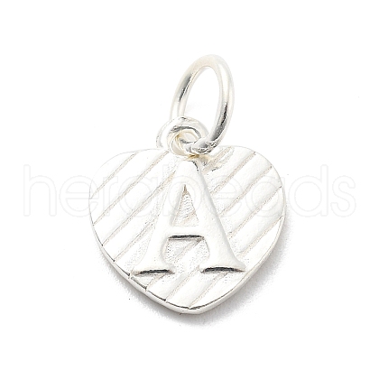 925 Sterling Silver Heart with Capital Letter Charms STER-S009-13A-S-1