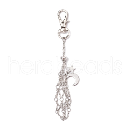 Moon Alloy Swivel Lobster Claw Clasps & Brass Cable Chains AJEW-JB01337-03-1
