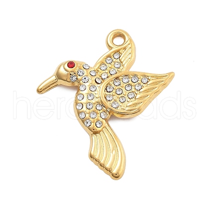 304 Stainless Steel Crystal Rhinestone Pendants STAS-R155-066G-1