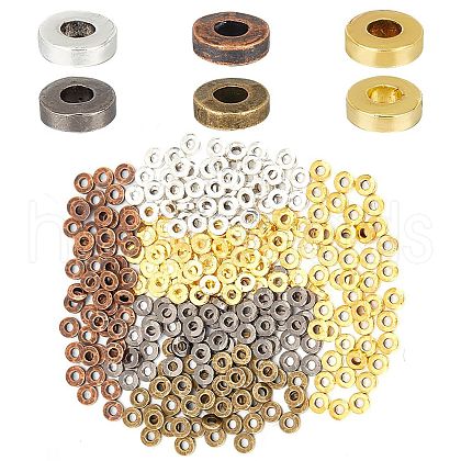 GOMAKERER 300Pcs 6 Colors Tibetan Style Alloy Spacer Beads TIBEB-GO0001-02-1