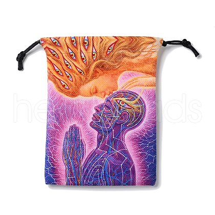 Printed Velvet with Linen Storage Bags AJEW-D058-01C-1