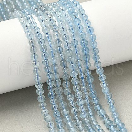 Natural Aquamarine Beads Strands G-P576-4mm-01C-1