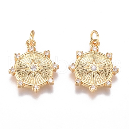 Brass Micro Pave Cubic Zirconia Pendants ZIRC-G168-50G-1