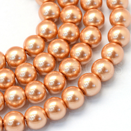 Baking Painted Glass Pearl Round Bead Strands HY-Q003-10mm-33-1