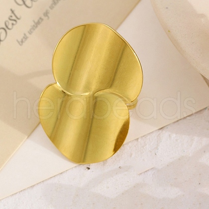 Adjustable 304 Stainless Steel Cuff Rings for Women RJEW-V004-05G-1