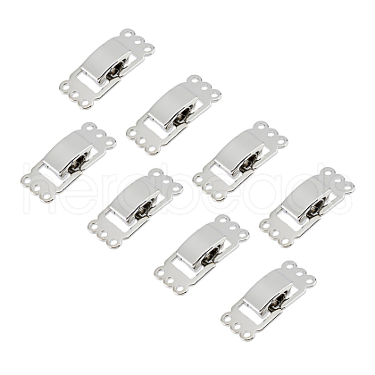 SUPERFINDINGS 8Pcs Brass Fold Over Clasps FIND-FH0009-95B-1