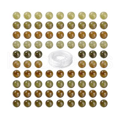100Pcs 8mm Natural Green Garnet Round Beads DIY-LS0002-63-1