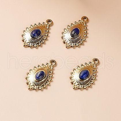 Alloy Natural Lapis Lazuli Pendants PW-WG09F47-08-1