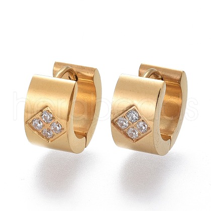 304 Stainless Steel Huggie Hoop Earrings X-EJEW-L252-022G-1
