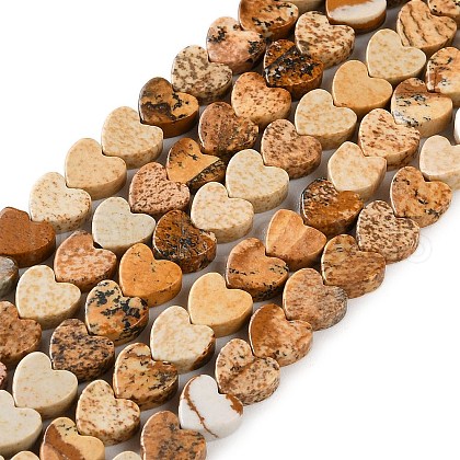 Natural Picture Jasper Beads Strands G-M403-A10-02-1