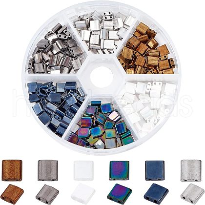 240Pcs 6 Colors Electroplate Glass Seed Beads SEED-NB0001-22-1