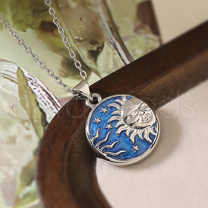 Brass with Enamel Pendant Necklaces NJEW-Z088-04P-1