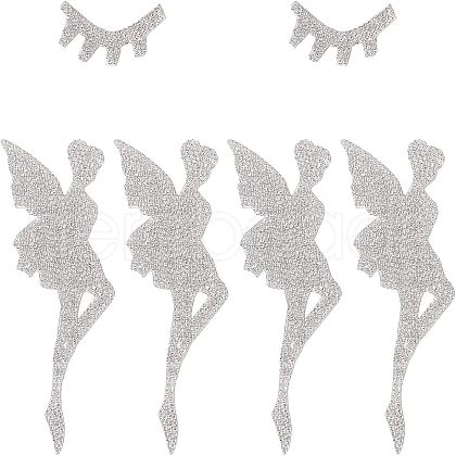 SUPERFINDINGS 6Pcs Eyelash & Fairy Glitter Hotfix Rhinestone DIY-FH0003-48-1