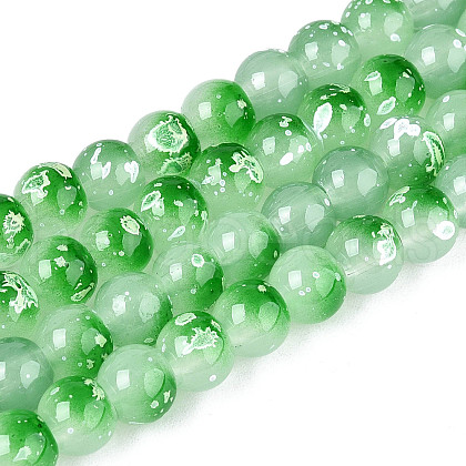 Baking Paint Glass Beads Strands DGLA-N015-6mm-09-1