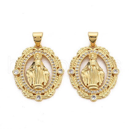 Brass Micro Pave Cubic Zirconia Pendants KK-Q252-082-NF-1