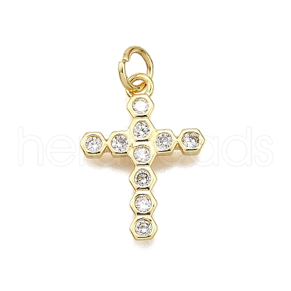 Brass Micro Pave Cubic Zirconia Pendants KK-Z100-44G-01-1