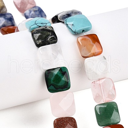 Natural & Synthetic Mixed Gemstone Beads Strands G-T138-160-1