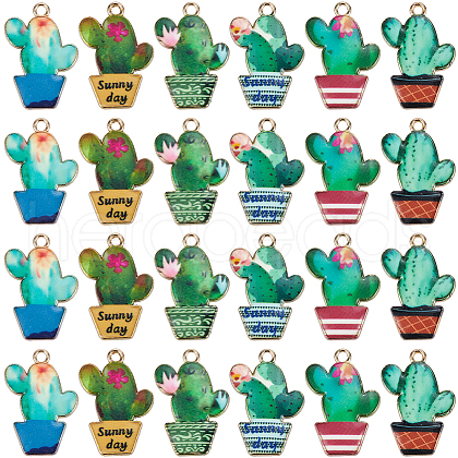 SUNNYCLUE 36pcs 6 styles Alloy Enamel Pendants ENAM-SC0005-52-1