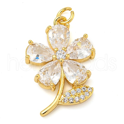 Rack Plating Brass Micro Pave Cubic Zirconia Pendants KK-Z063-24G-1