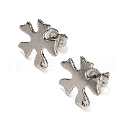 201 Stainless Steel Stud Earrings Finding STAS-B045-14P-1