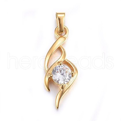 304 Stainless Steel Pendants STAS-P216-63G-1