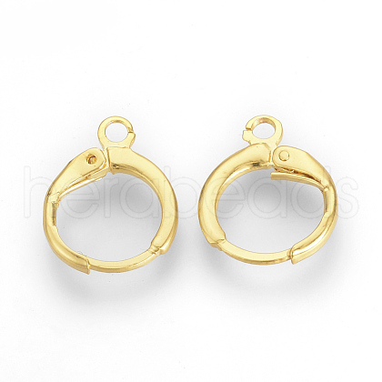 Brass Huggie Hoop Earring Findings X-KK-R071-08G-1