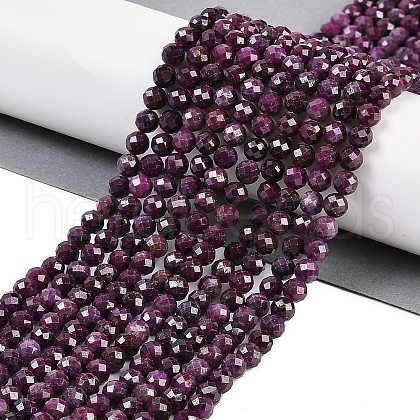 Natural Ruby Beads Strands G-P553-G01-04-1