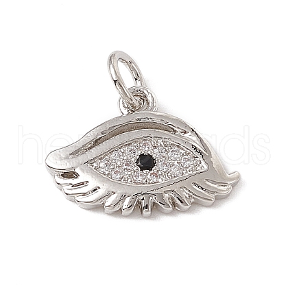 Brass Micro Pave Cubic Zirconia Charms ZIRC-F132-26P-1