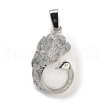 Natural White Jade Teardrop Pendants G-G112-03P-01-1