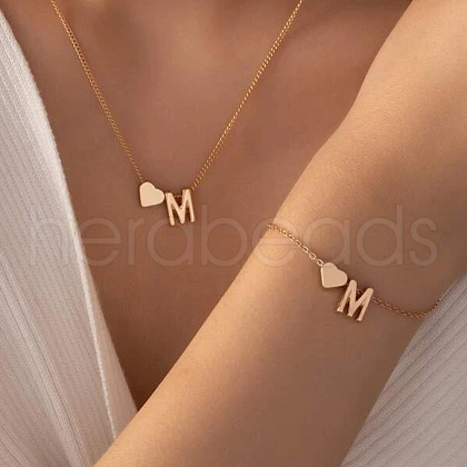 Heart Brass Pendant Necklaces & Charm Bracelets Sets FS-WGFCFF7-02-1