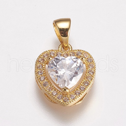 Brass Micro Pave Cubic Zirconia Charms ZIRC-E143-58B-G-1