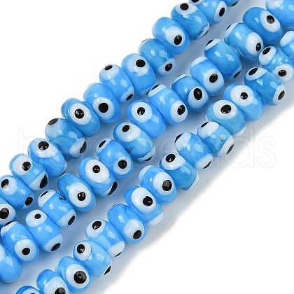Handmade Evil Eye Lampwork Beads Strands LAMP-A007-02A-03-1