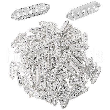 CHGCRAFT 100Pcs Alloy Crystal Rhinestone Spacers Bars FIND-CA0009-71B-1