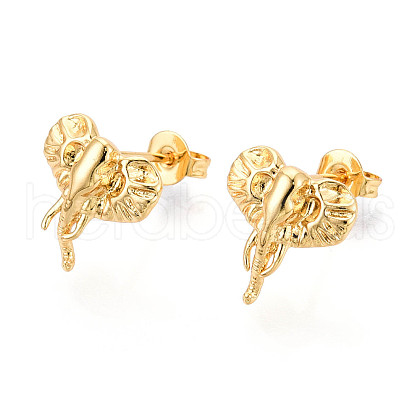 Brass Stud Earrings EJEW-N060-03G-1