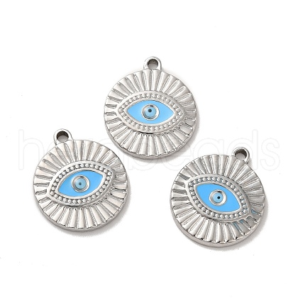 304 Stainless Steel Enamel Pendants STAS-Q001-29P-1