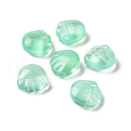 Transparent Spray Painted Glass Beads GLAA-I050-12D-1