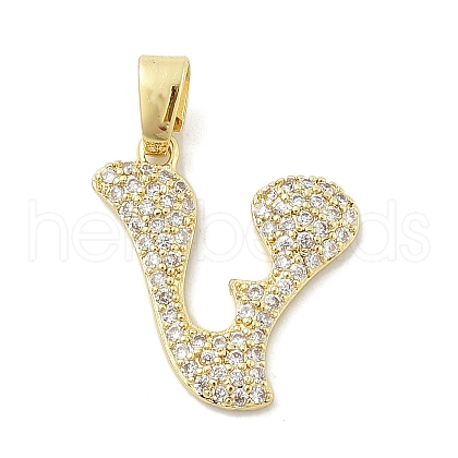 Brass Micro Pave Cubic Zirconia Pendants ZIRC-C012-01G-22-1