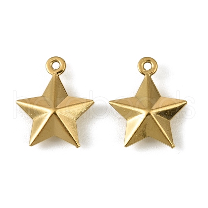 304 Stainless Steel Charms. Star Charm STAS-A190-05G-1