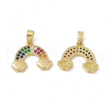 Brass Micro Pave Colorful Cubic Zirconia Pendants KK-E068-VC065-1