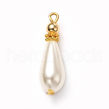Glass Pearl Pendants PALLOY-JF00902-1
