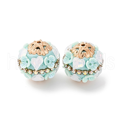 Handmade Resin Indonesia Round Beads IPDL-P005-19KCG-01-1